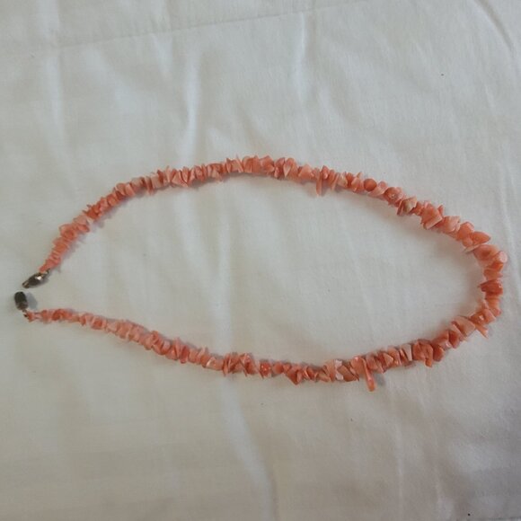 Coral Necklace Orange Choker Vintage - Picture 1 of 12